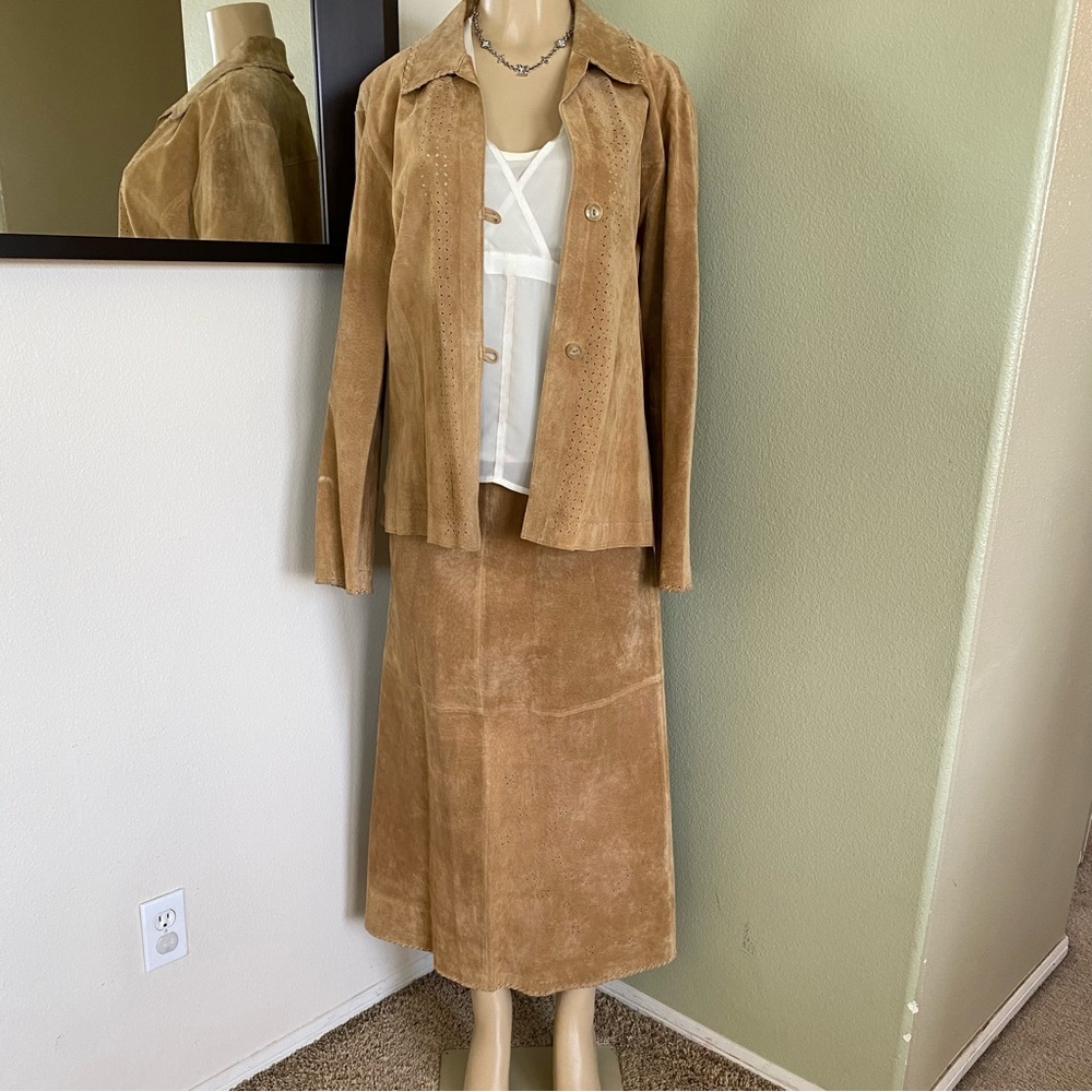 135-Vintage Marsh Landing Women’s Suede/ Leather Skirt